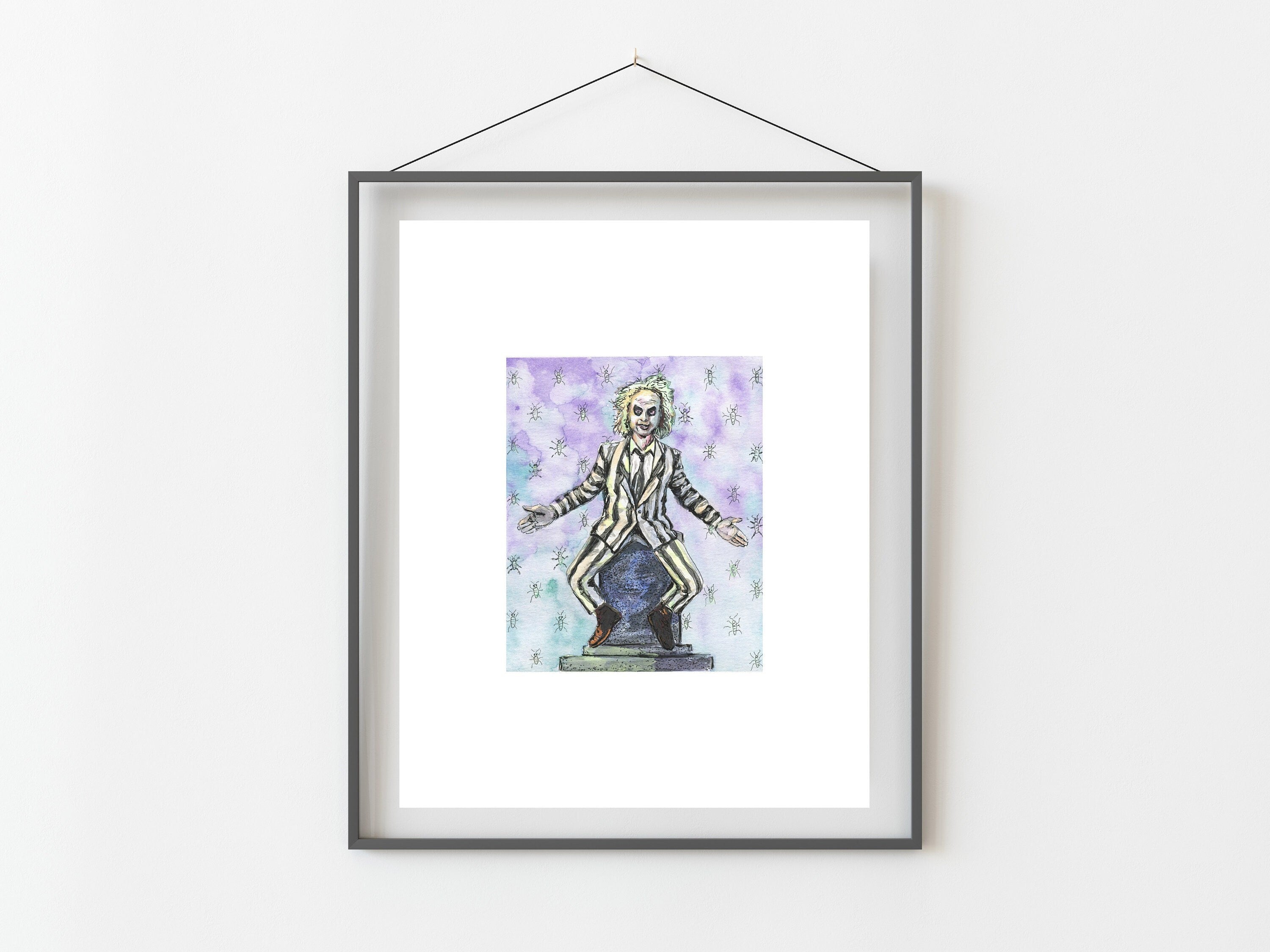 Beetlejuice Tim Burton Michael Keaton Watercolor Art Print